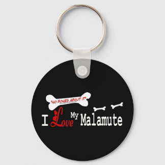 I Love My Alaskan Malamute Keychain