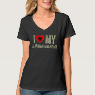 I Love My Albanian Grandma Albania Flag Family Her T-Shirt