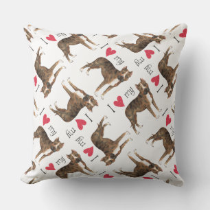 I Love my Am Staff Throw Pillow