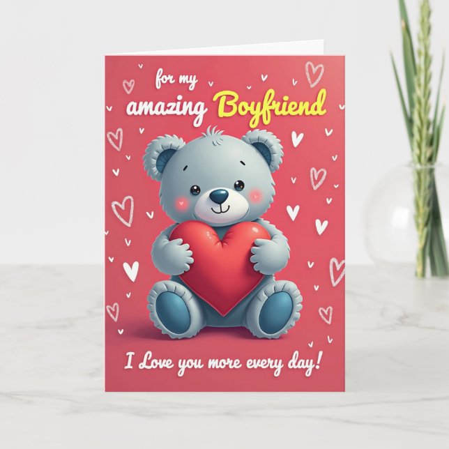 I Love My Amazing Boyfriend Card (Front)