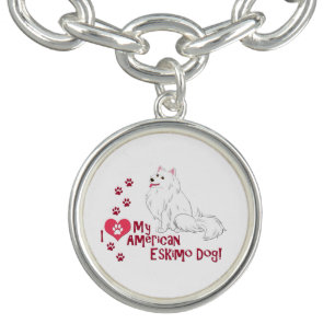 I Love My American Eskimo Dog! Charm Bracelet
