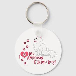 I Love My American Eskimo Dog! Keychain