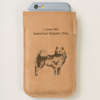 I Love My American Eskimo Dog - leather iPhone 6/6S Case