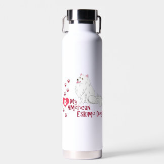 I Love My American Eskimo Dog! Water Bottle
