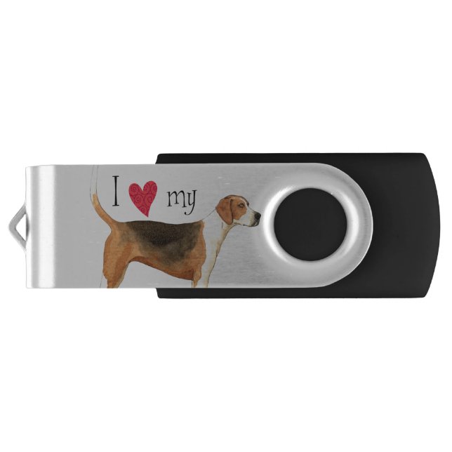 I Love my American Foxhound Flash Drive (Back)