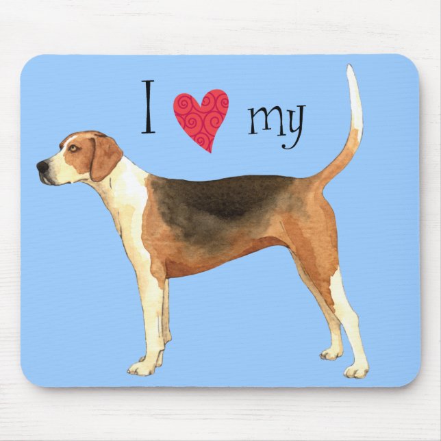 I Love my American Foxhound Mouse Pad (Front)