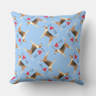 I Love my American Foxhound Outdoor Pillow
