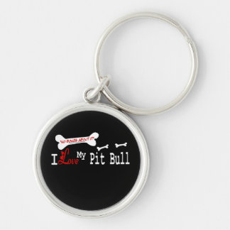 I Love My American Pit Bull Terrier Dog Keychain