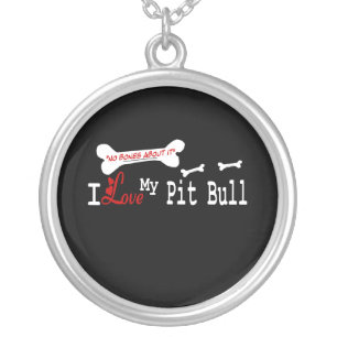 I Love My American Pit Bull Terrier Dog Silver Plated Necklace