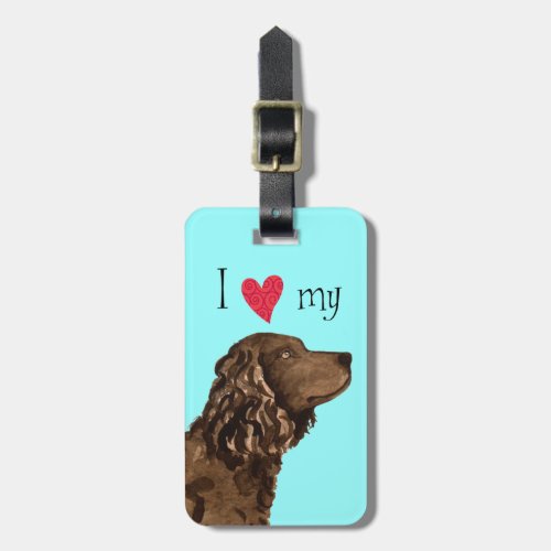 I Love my American Water Spaniel Luggage Tag