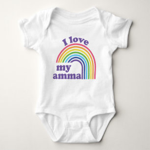 I Love My Amma - Cute Rainbow Baby Bodysuit