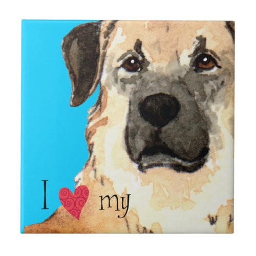 I Love my Anatolian Shepherd Ceramic Tile