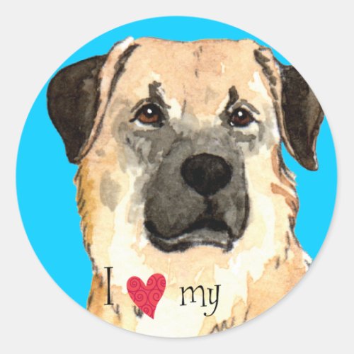 I Love my Anatolian Shepherd Classic Round Sticker