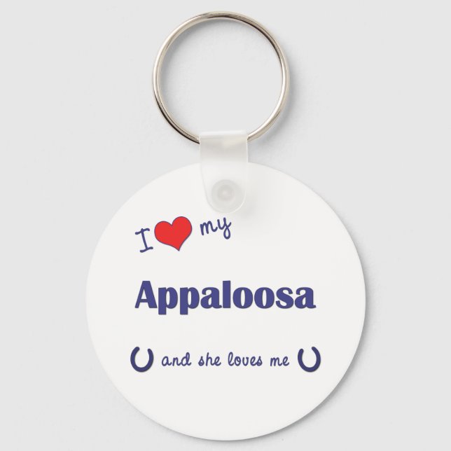 I Love My Appaloosa (Female Horse) Keychain (Front)