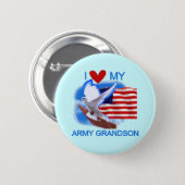 I Love My Army Grandson Tshirts and Gifts Button (Front & Back)