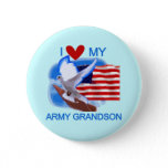 I Love My Army Grandson Tshirts and Gifts Button