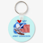 I Love My Army Grandson Tshirts and Gifts Keychain