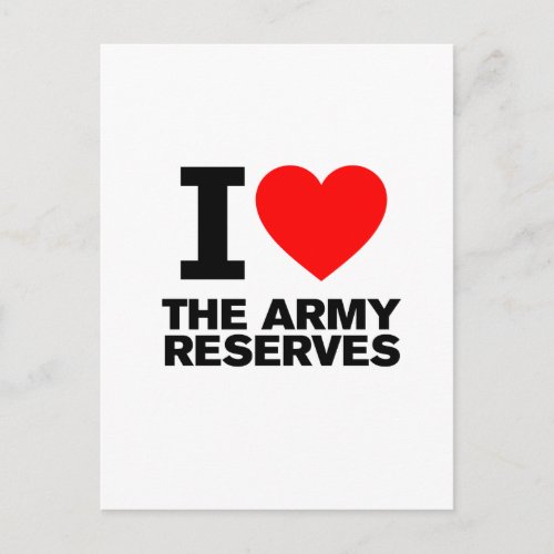 I Love my Army Reserve Postcard