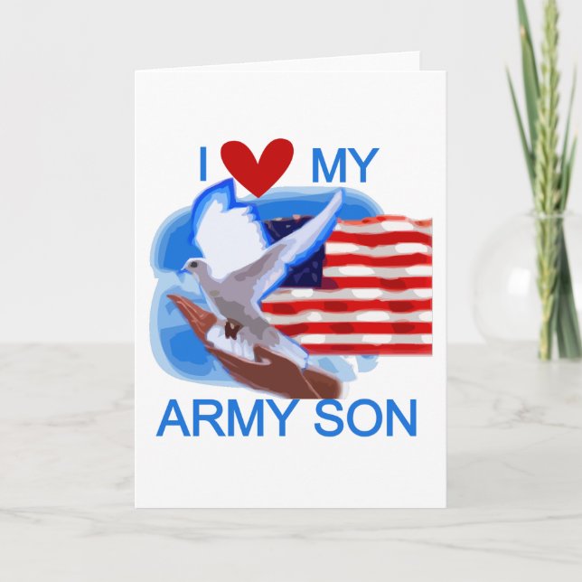 I Love My Army Son Tshirts and Gifts Card (Front)