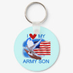I Love My Army Son Tshirts and Gifts Keychain