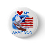 I Love My Army Son Tshirts and Gifts Pinback Button