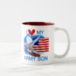 I Love My Army Son Tshirts and Gifts Two-Tone Coffee Mug