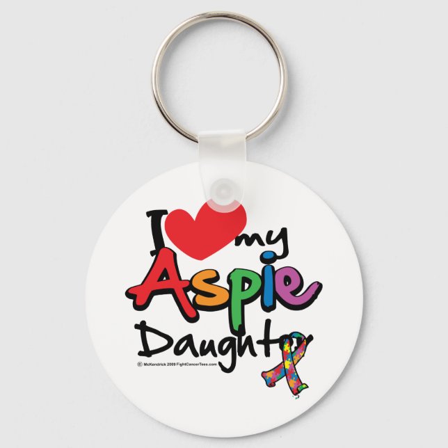 I Love My Aspie Daughter Keychain (Front)