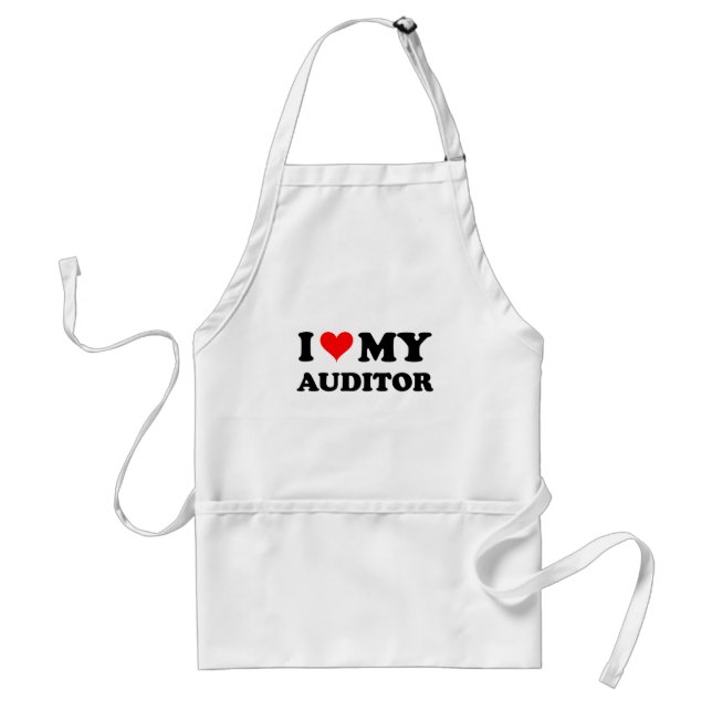 I Love My Auditor Adult Apron (Front)