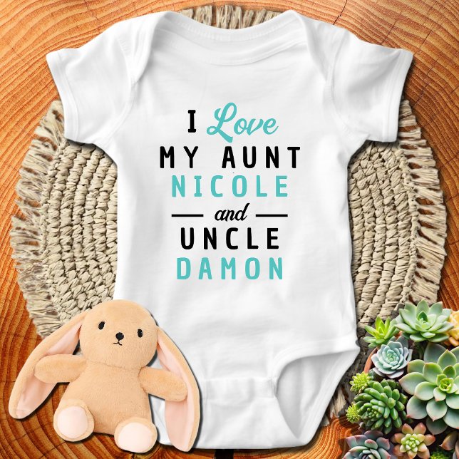 I love my Aunt And Uncle Personalized Boys or Girl Baby Bodysuit (Creator Uploaded)