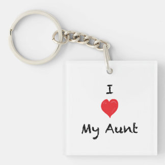 I Love my Aunt Custom 2 Sided Photo Keychain