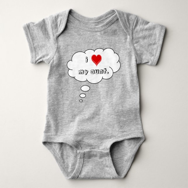 I Love My Aunt Thought Bubble Baby Bodysuit (Front)