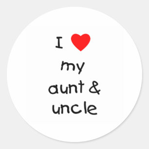 I Love My Aunt & Uncle Classic Round Sticker