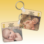 I Love My Auntie Name Photos Yellow Double Sided Keychain at Zazzle