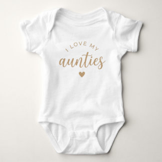 I Love My Aunties Cute Baby Bodysuit