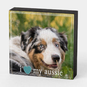 I love my Aussie Australian Shepherd White Border Wooden Box Sign