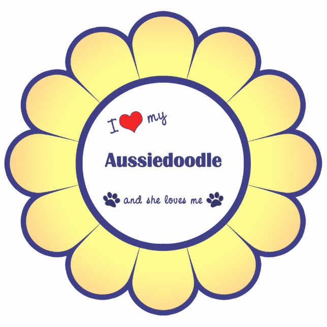I Love My Aussiedoodle (Female Dog) Statuette (Front)