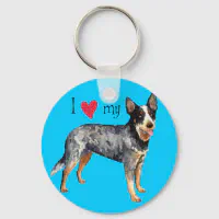 Blue Heeler dog keychain, Red heeler, Cattle dog key chain, pet