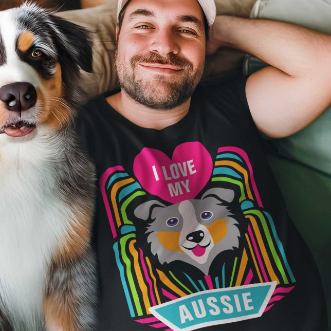 I Love My Australian Shepherd Aussie Dog Custom T-Shirt (Creator Uploaded)