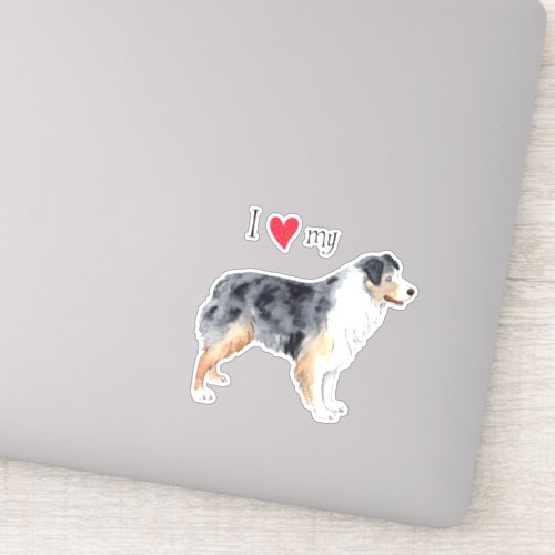 I Love my Australian Shepherd Vinyl Sticker