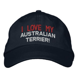 I Love My Australian Terrier Dog Embroidered Baseball Hat