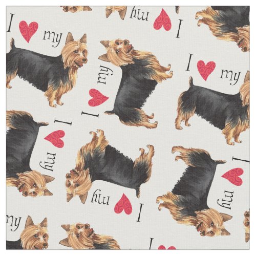 I Love my Australian Terrier Fabric