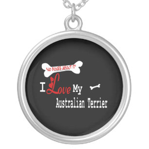 I Love My Australian Terrier Silver Plated Necklace