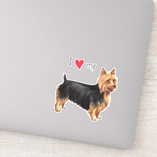 I Love my Australian Terrier Vinyl Sticker