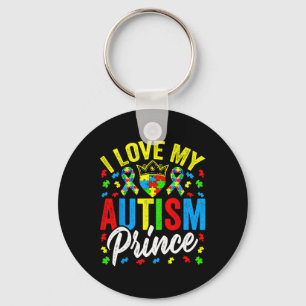 I Love My Autism Prince - Support Autistic Autism Keychain