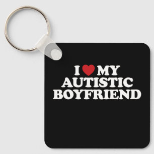 I Love My Autistic Boyfriend I Heart Groovy Keychain