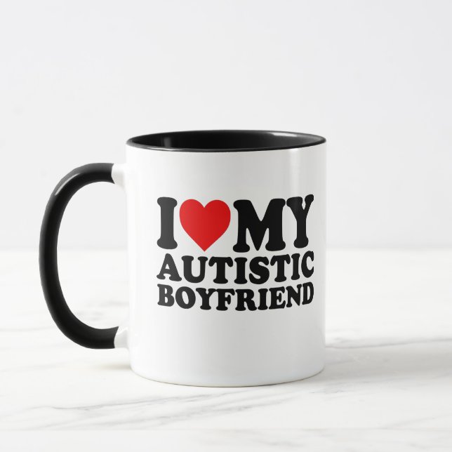 I Love My Autistic Boyfriend Mug (Left)