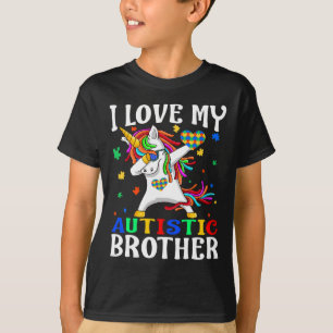 I Love My Autistic Brother Autism Awareness Day Un T-Shirt