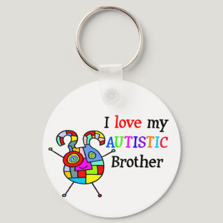 I Love My Autistic Brother Keychain