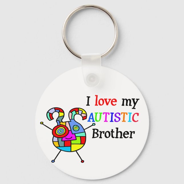 I Love My Autistic Brother Keychain (Front)