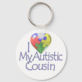 I Love My Autistic Cousin Keychain